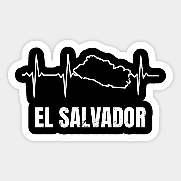 El Salvador Shirt | Heartbeat ECG Gift Sticker by Gawkclothing